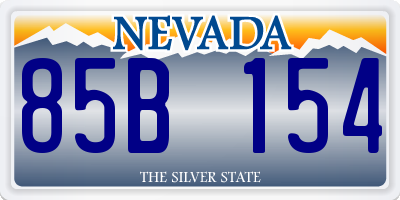 NV license plate 85B154