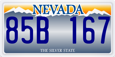 NV license plate 85B167