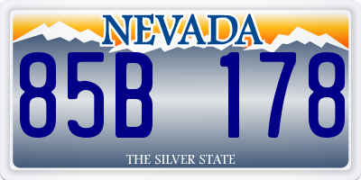 NV license plate 85B178