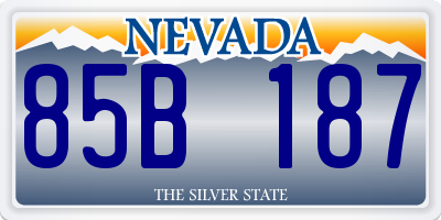 NV license plate 85B187