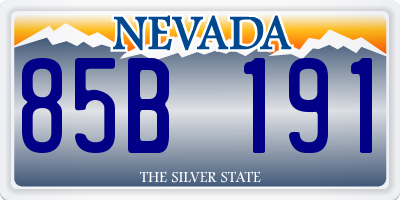 NV license plate 85B191