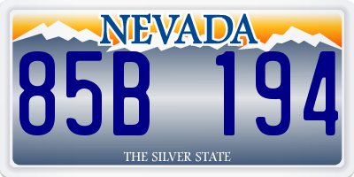 NV license plate 85B194