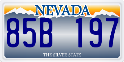 NV license plate 85B197