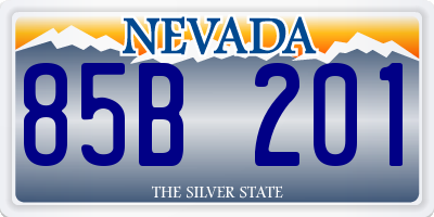 NV license plate 85B201