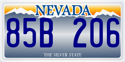 NV license plate 85B206