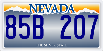 NV license plate 85B207