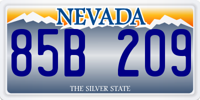 NV license plate 85B209