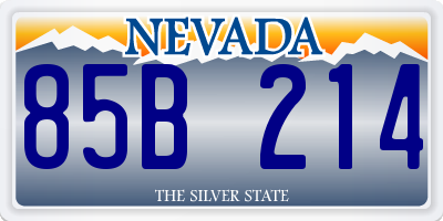 NV license plate 85B214