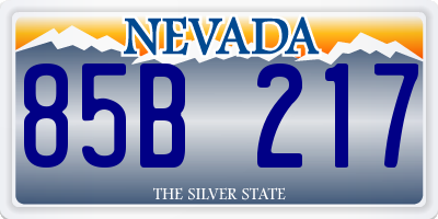 NV license plate 85B217