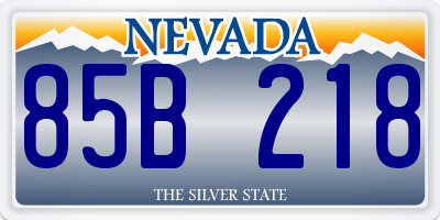 NV license plate 85B218