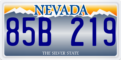 NV license plate 85B219