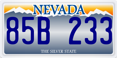 NV license plate 85B233