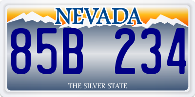 NV license plate 85B234