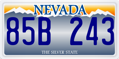 NV license plate 85B243
