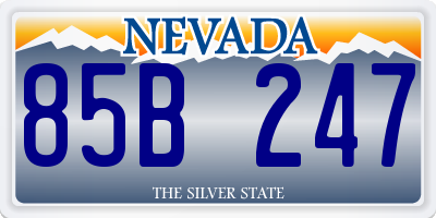 NV license plate 85B247