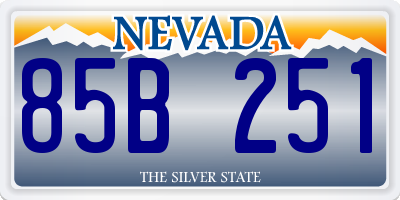 NV license plate 85B251