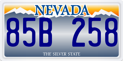 NV license plate 85B258
