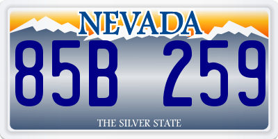 NV license plate 85B259