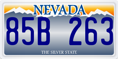 NV license plate 85B263