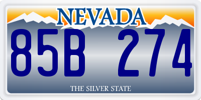 NV license plate 85B274