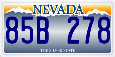 NV license plate 85B278