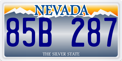 NV license plate 85B287