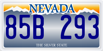 NV license plate 85B293