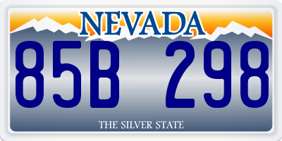 NV license plate 85B298