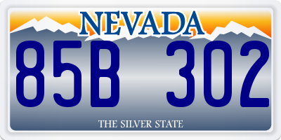 NV license plate 85B302