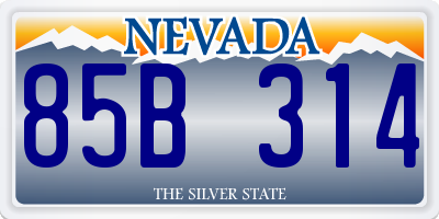 NV license plate 85B314