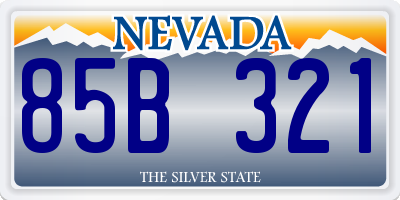 NV license plate 85B321