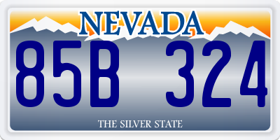 NV license plate 85B324