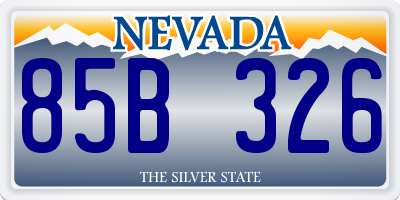 NV license plate 85B326
