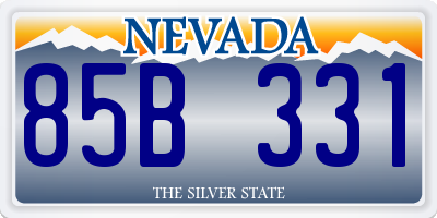 NV license plate 85B331