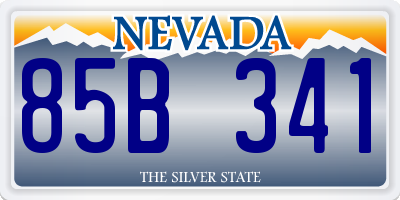 NV license plate 85B341