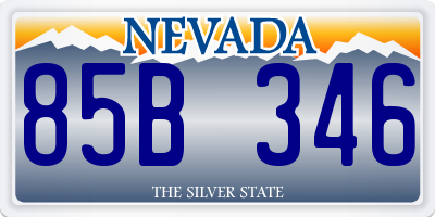 NV license plate 85B346