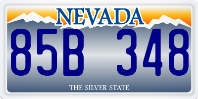 NV license plate 85B348