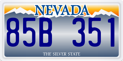 NV license plate 85B351