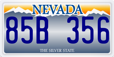 NV license plate 85B356