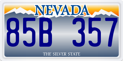 NV license plate 85B357