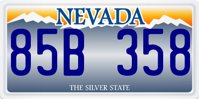 NV license plate 85B358