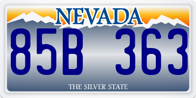 NV license plate 85B363