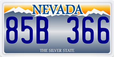 NV license plate 85B366