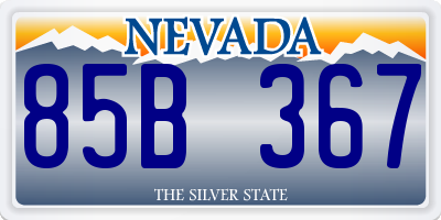 NV license plate 85B367