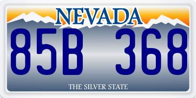 NV license plate 85B368