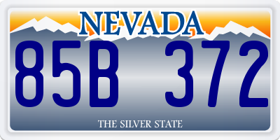 NV license plate 85B372