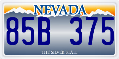 NV license plate 85B375