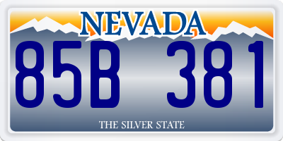 NV license plate 85B381