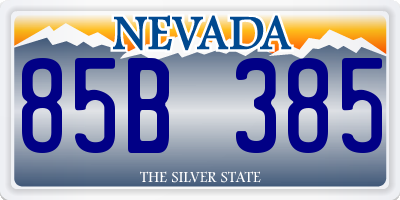 NV license plate 85B385