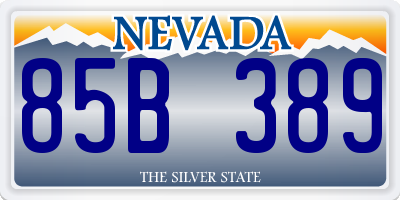 NV license plate 85B389